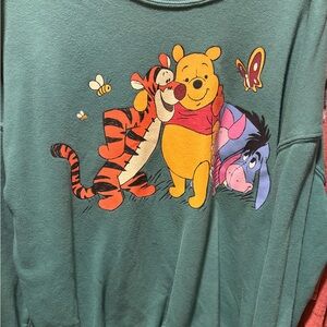 Disney Green Sweatshirt with Winnie the Pooh and Friends